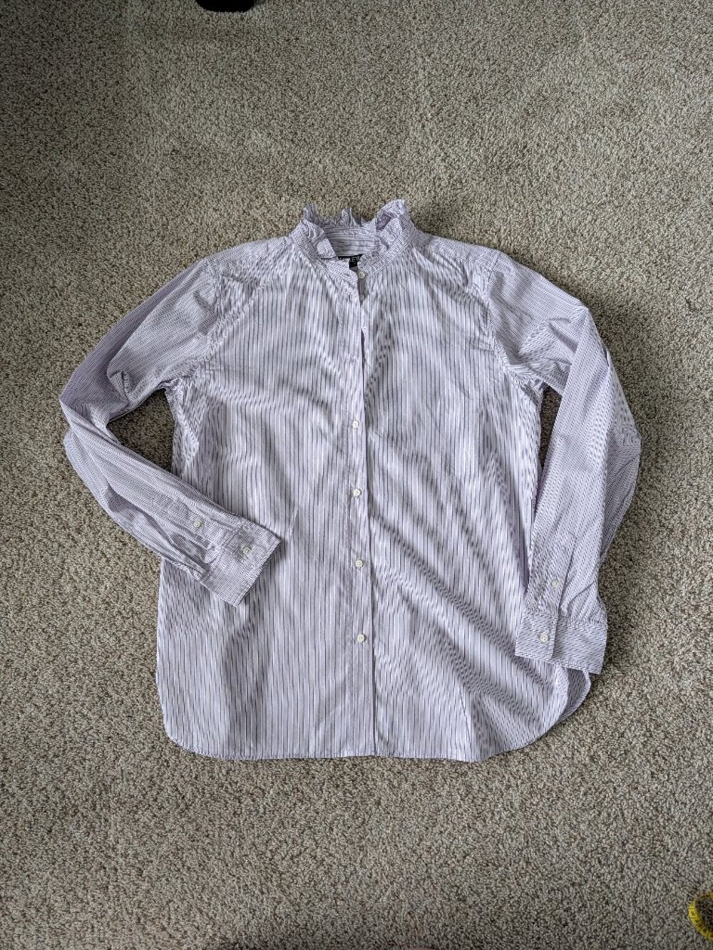 NWOT J Crew ruffle collar classic fit shirt, 16 Tall (16T)